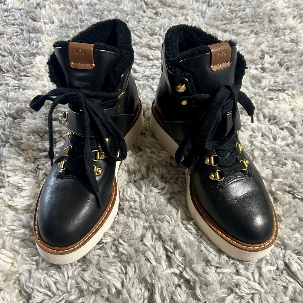 Coach Urban Hiker Shealing Boot In Black‎ Leather sz 7.5 - Picture 2 of 7